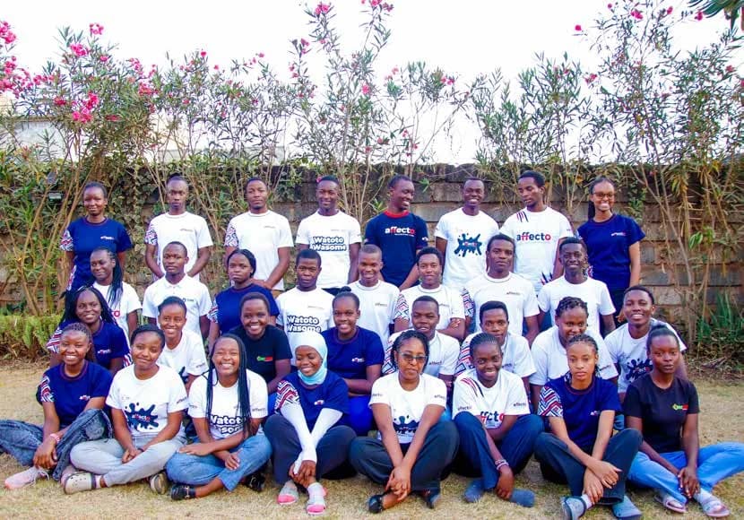 Affecto learners and mentors gathered together outdoors